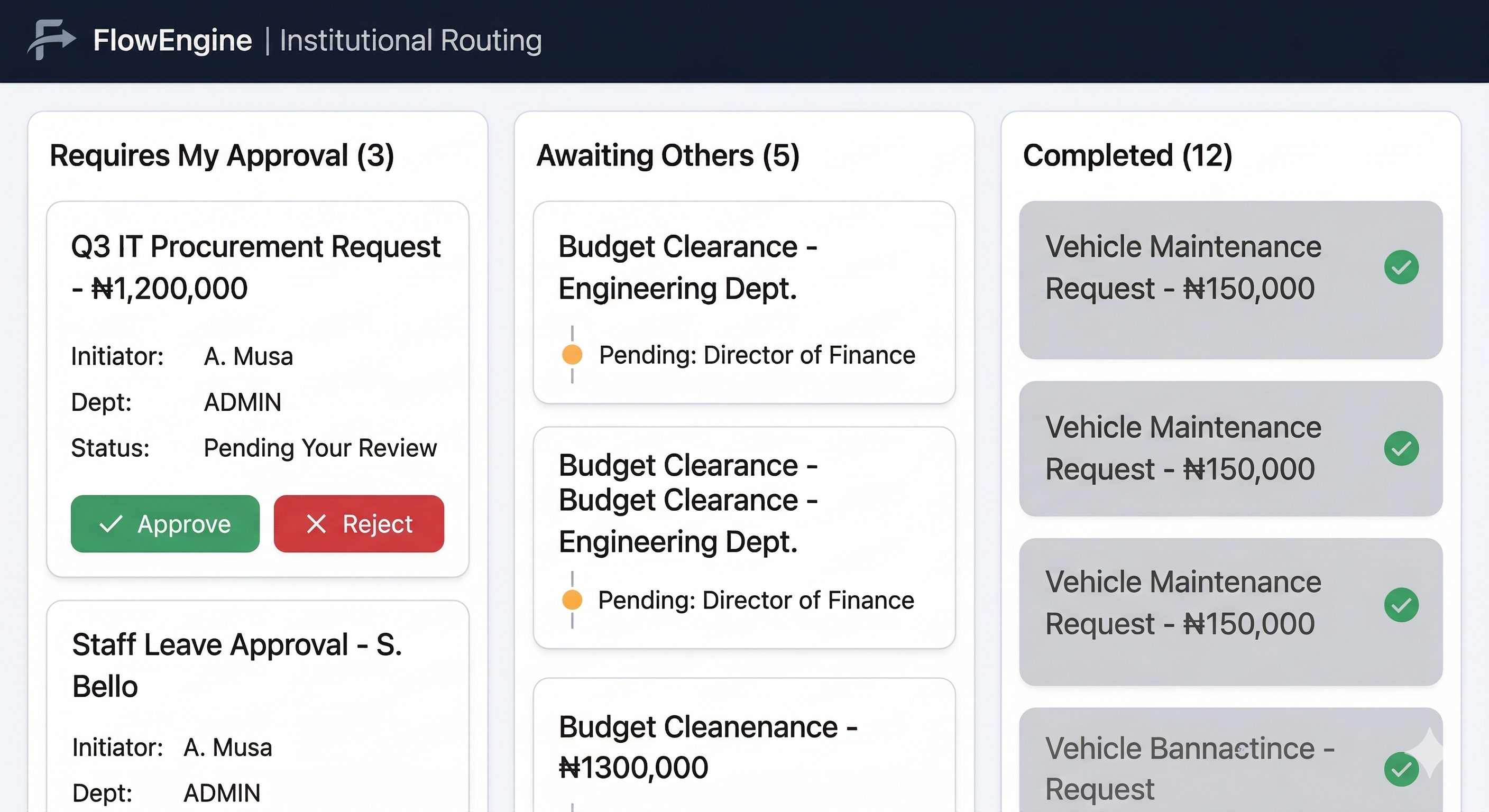 FlowEngine Kanban Dashboard